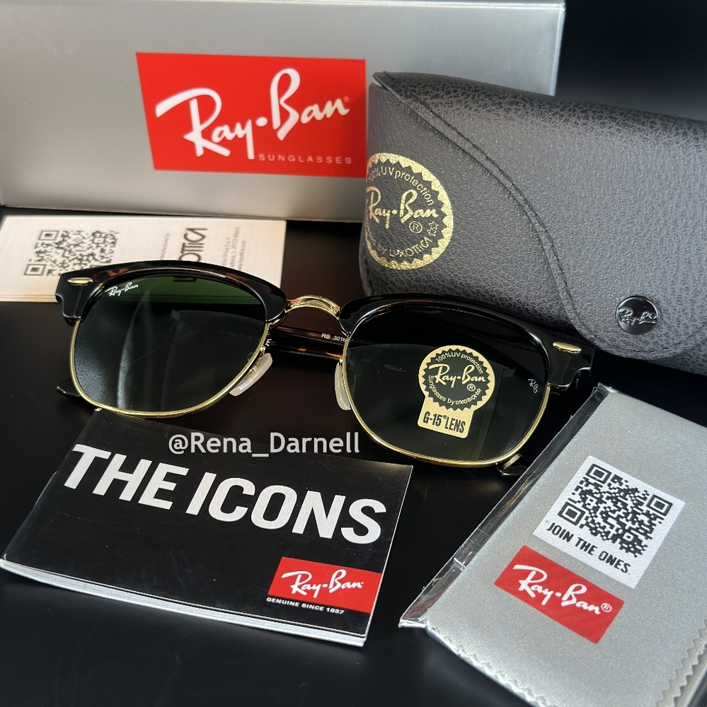 Ray-Ban Clubmaster Tortoise RB3016 Green New - Picture 13 of 16